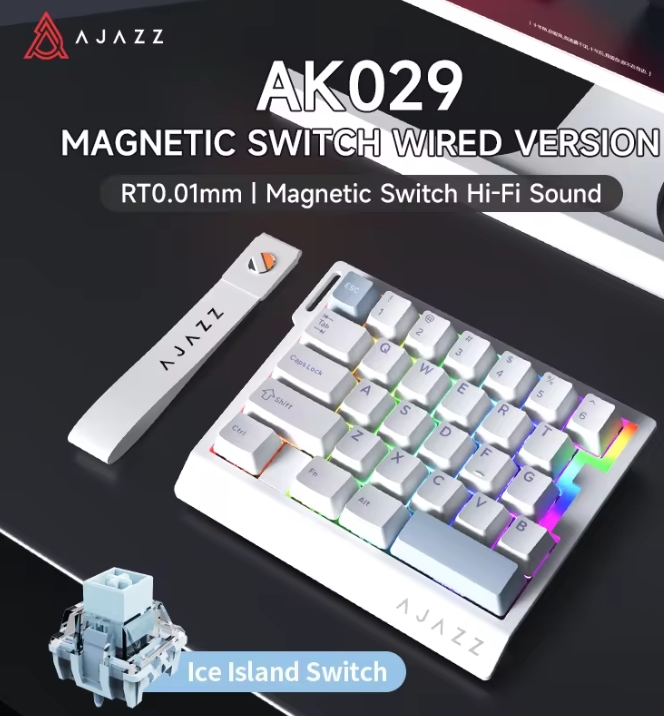 Gaming Keyboard Magnetic Switches - Teclado Mecánico para Juegos AK029, Cableado,