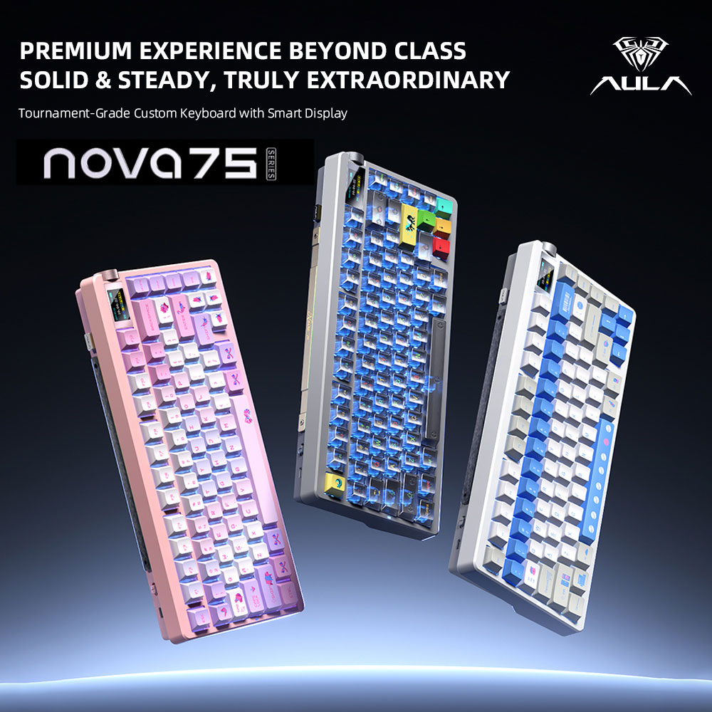 Gaming Keyboard Mini Mechanical - Nuevo Teclado Mecánico Inalámbrico AULA NOVA75