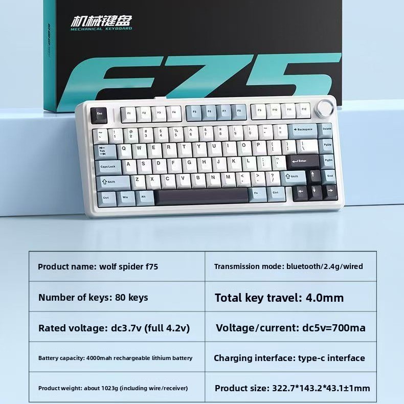 Teclado mecánico Aula F75 75%  - Gaming Keyboard Type C reseña y precio
