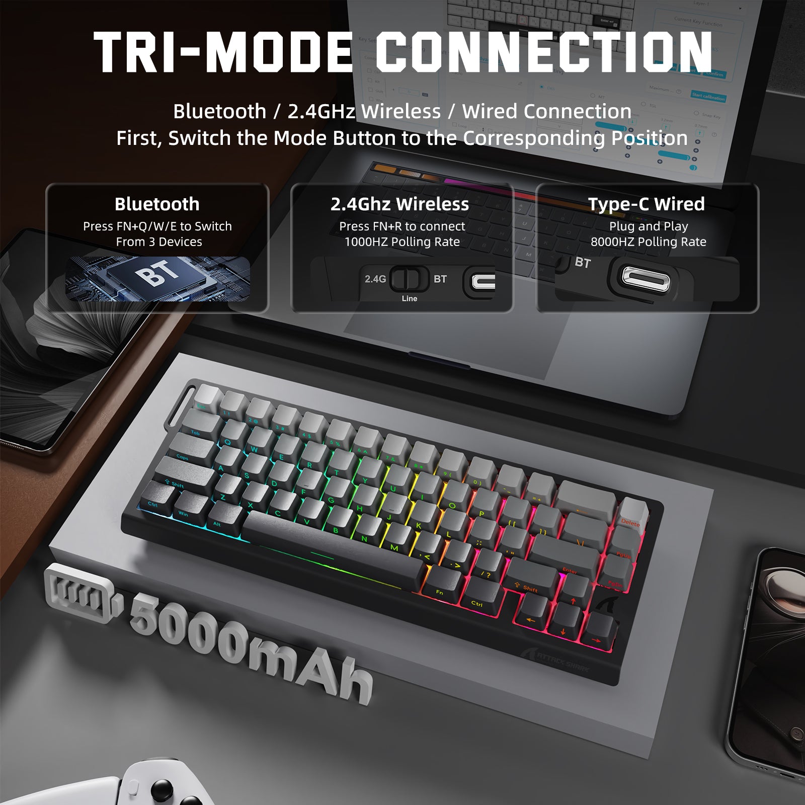 ATTACK SHARK X68 PRO X68PRO HE - Gaming Keyboard Magnetic Switches reseña y precio