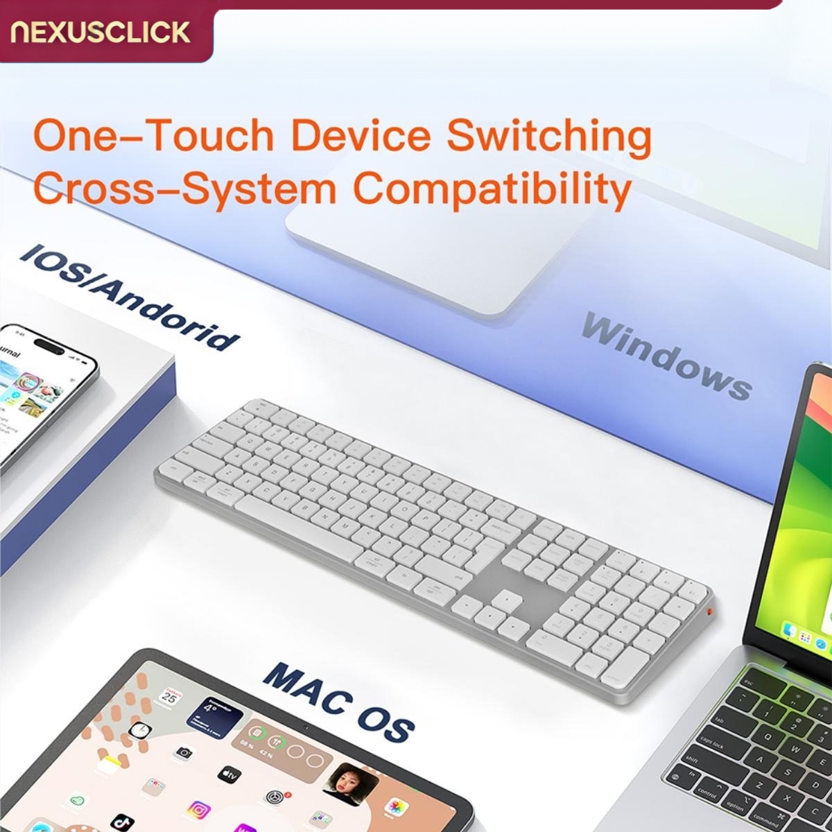 Teclado inalámbrico NexusClick - Gaming Keyboard Type C reseña y precio