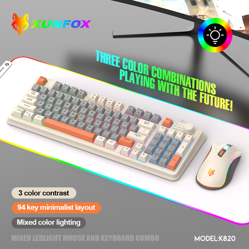 K820 USB juego con cable tecla - Gaming Keyboard Mouse And Headset Combo reseña y precio