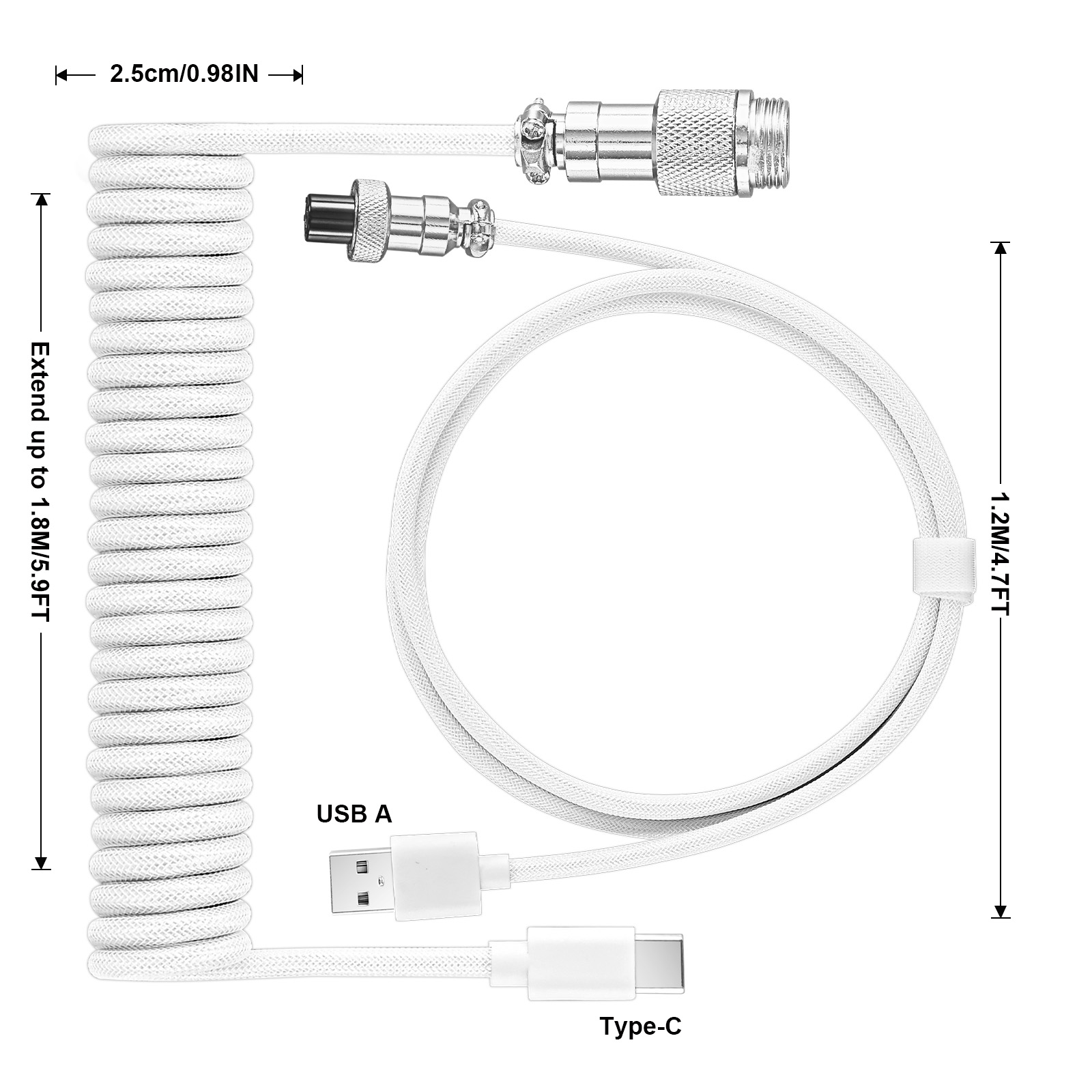 Cable Mecánico Enrollado para  - Gaming Keyboard Type C reseña y precio
